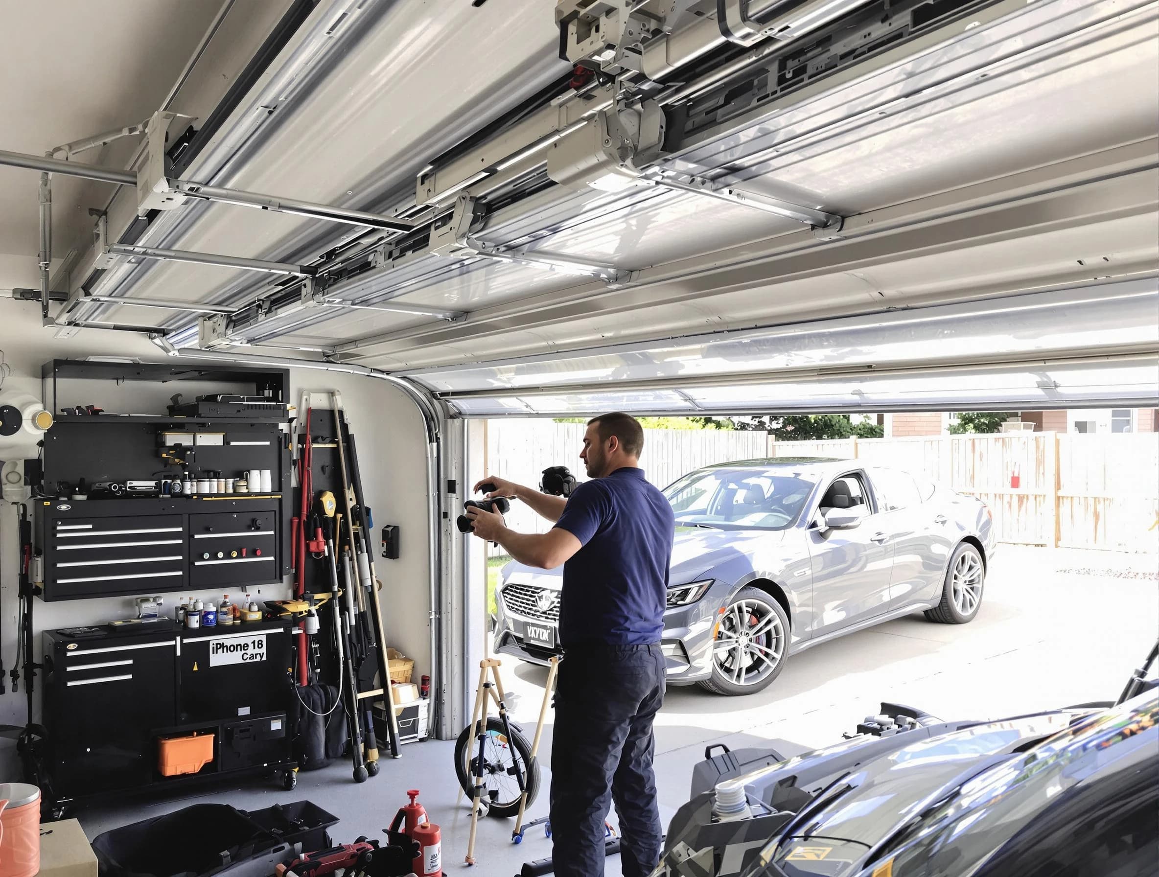Morris Garage Door Repair technician fixing noisy garage door in Morris