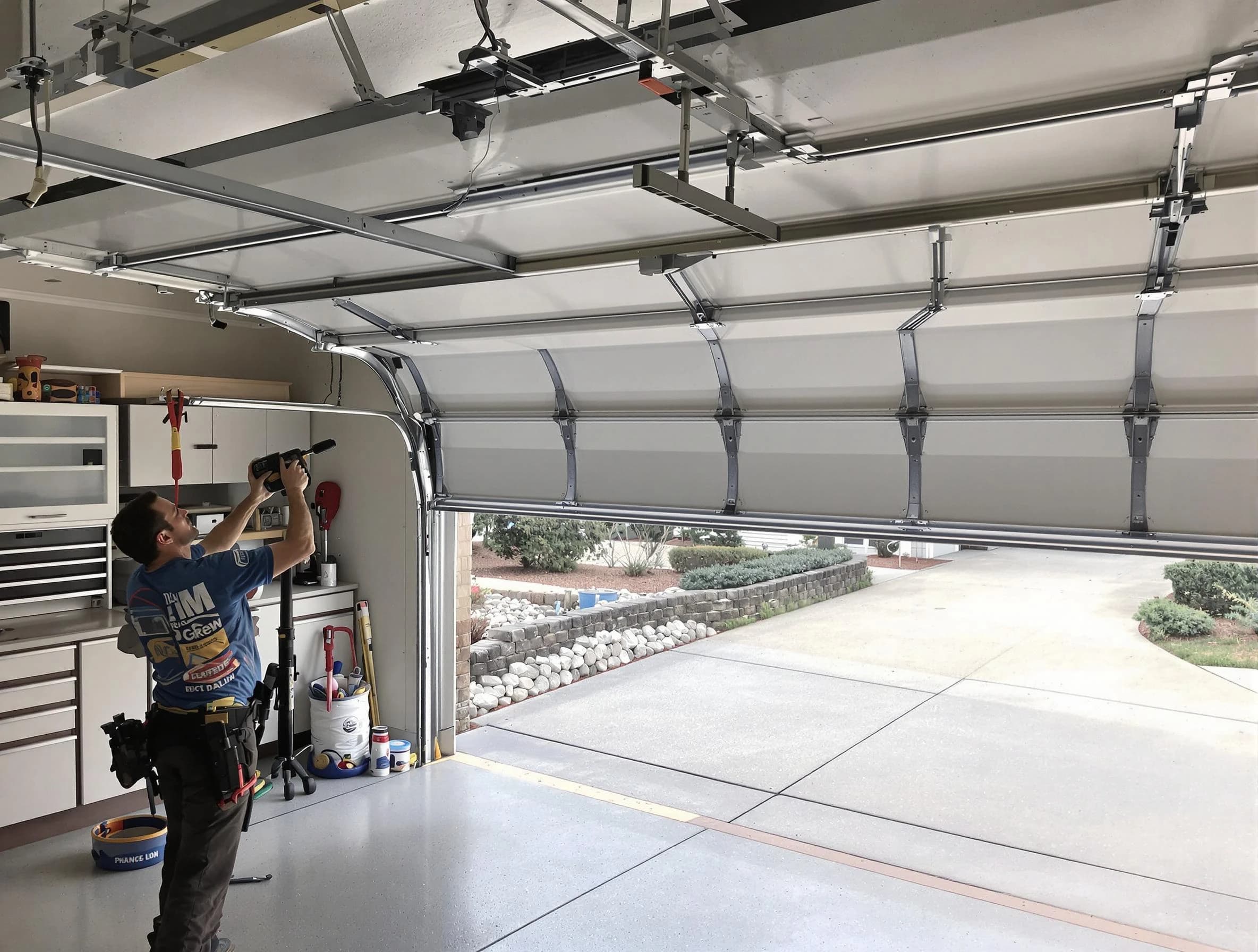 Garage door track repair service by Morris Garage Door Repair in Morris