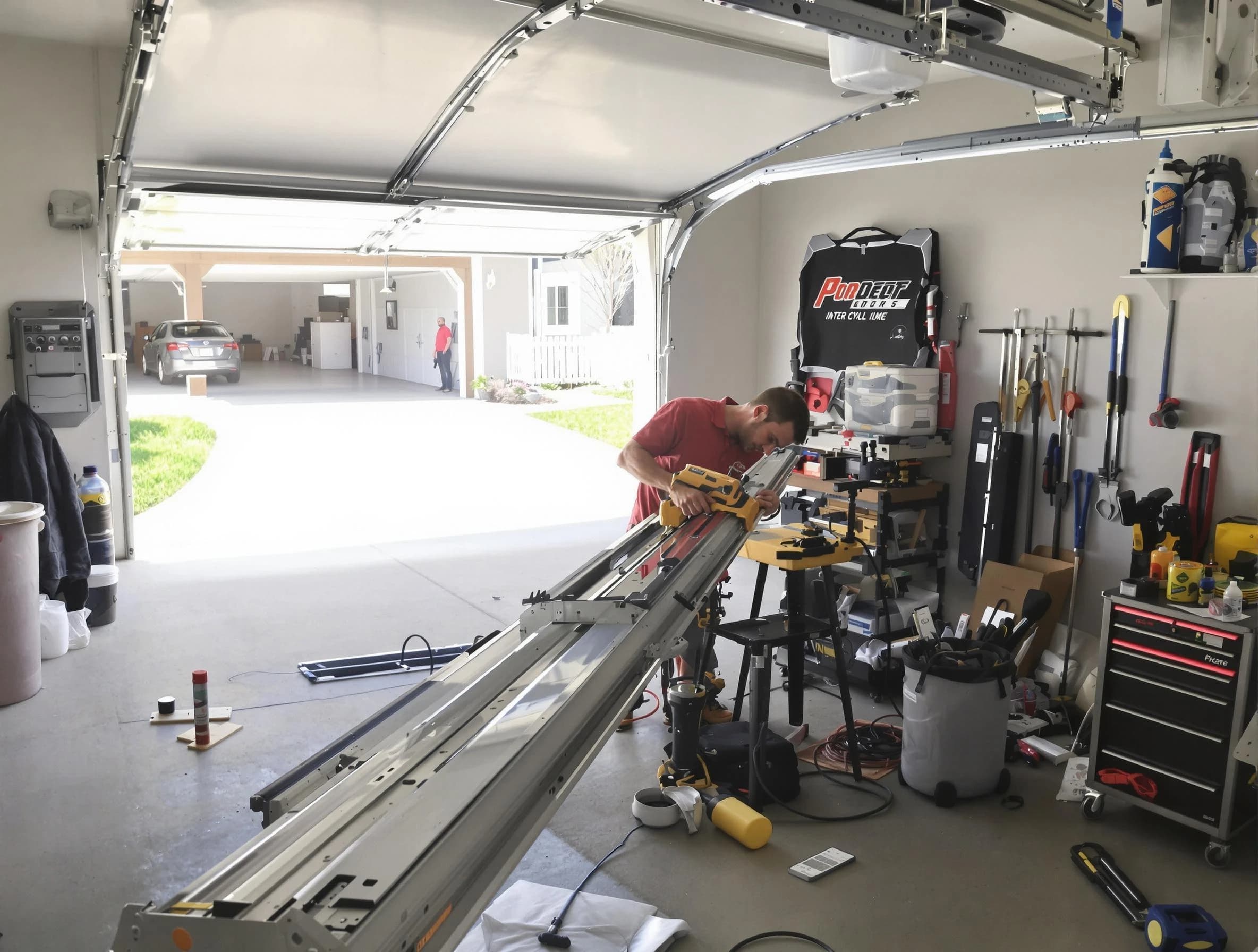 Morris Garage Door Repair expert performing track repair in Morris