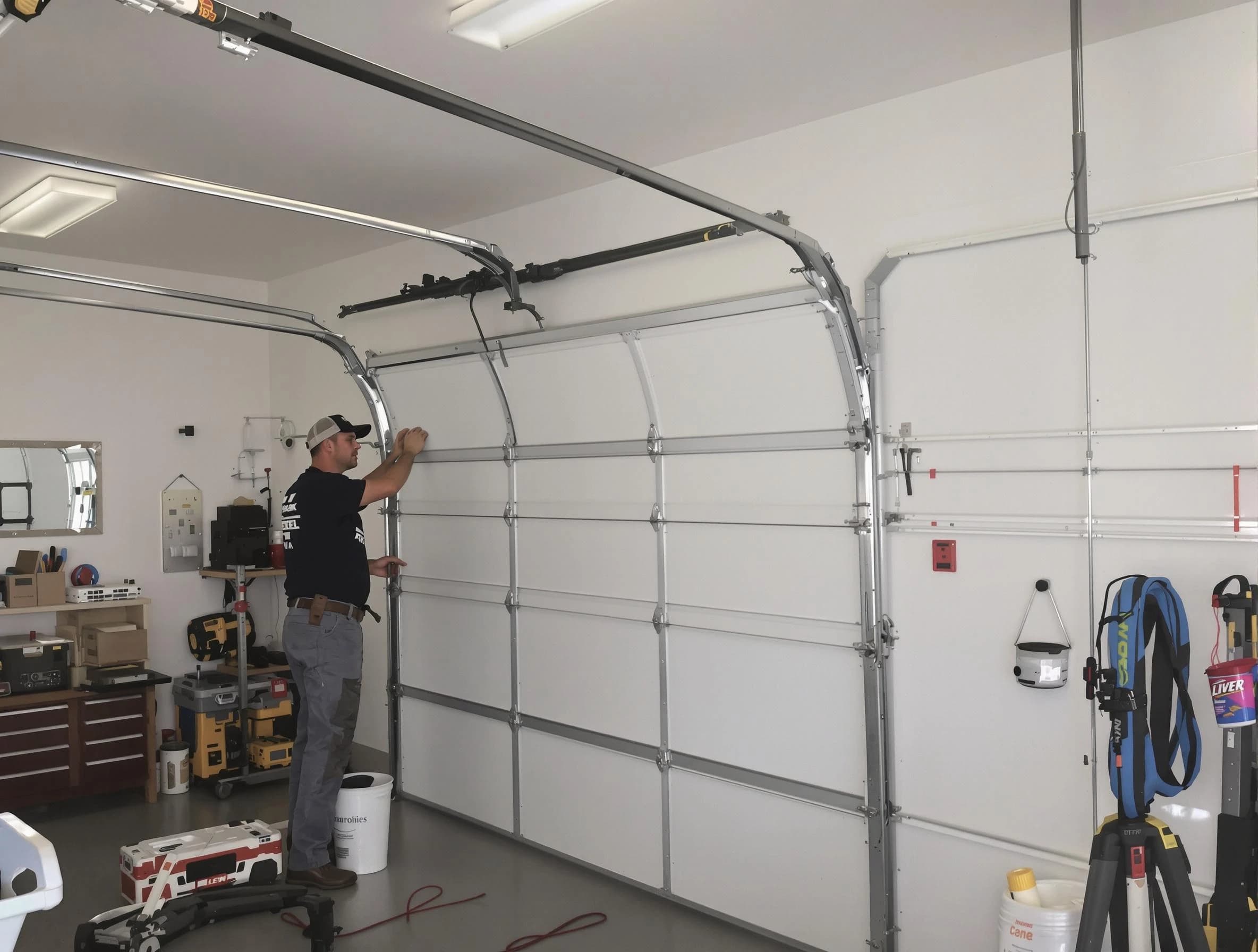 Morris Garage Door Repair team installing new garage door in Morris