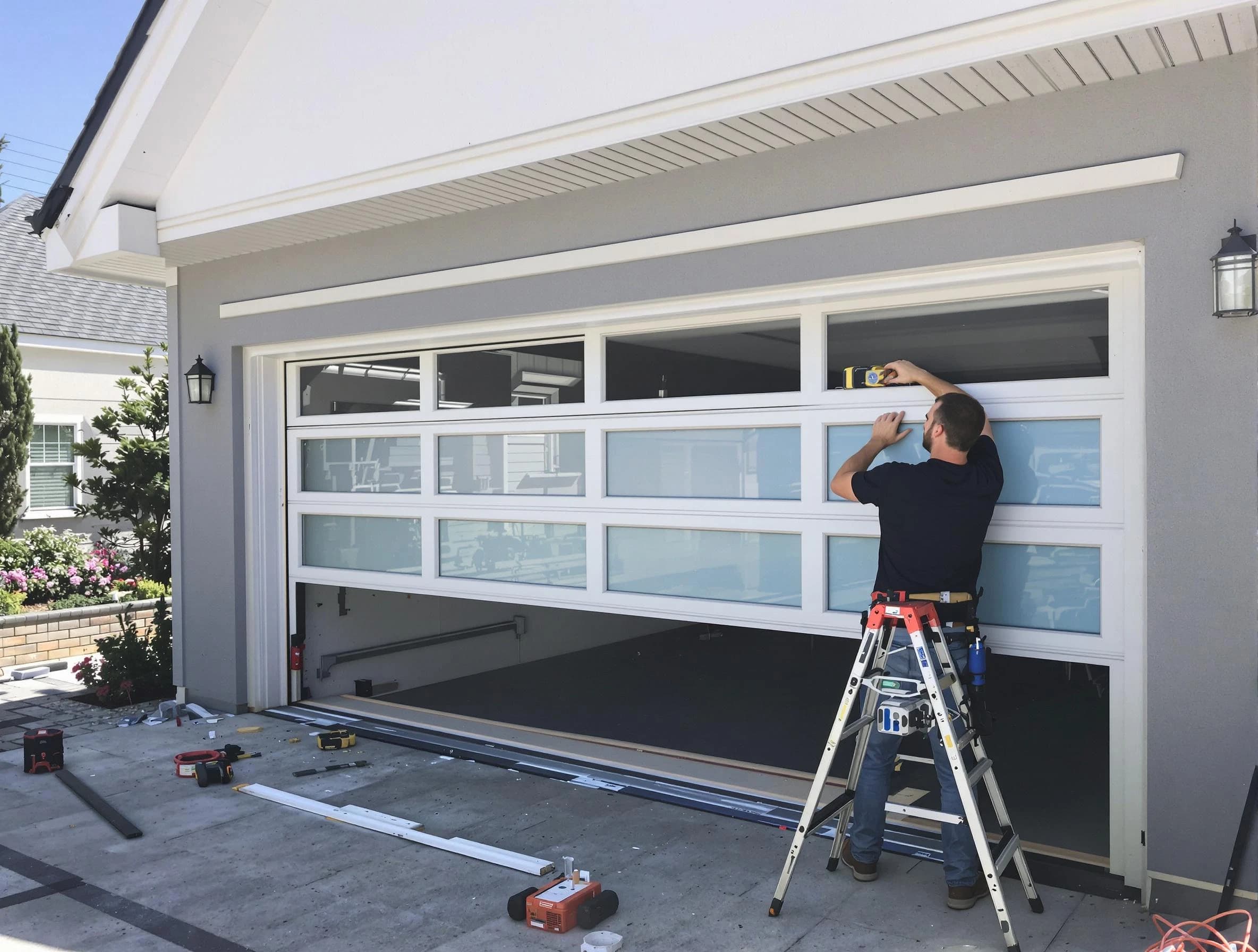 Morris Garage Door Repair team performing garage door replacement in Morris