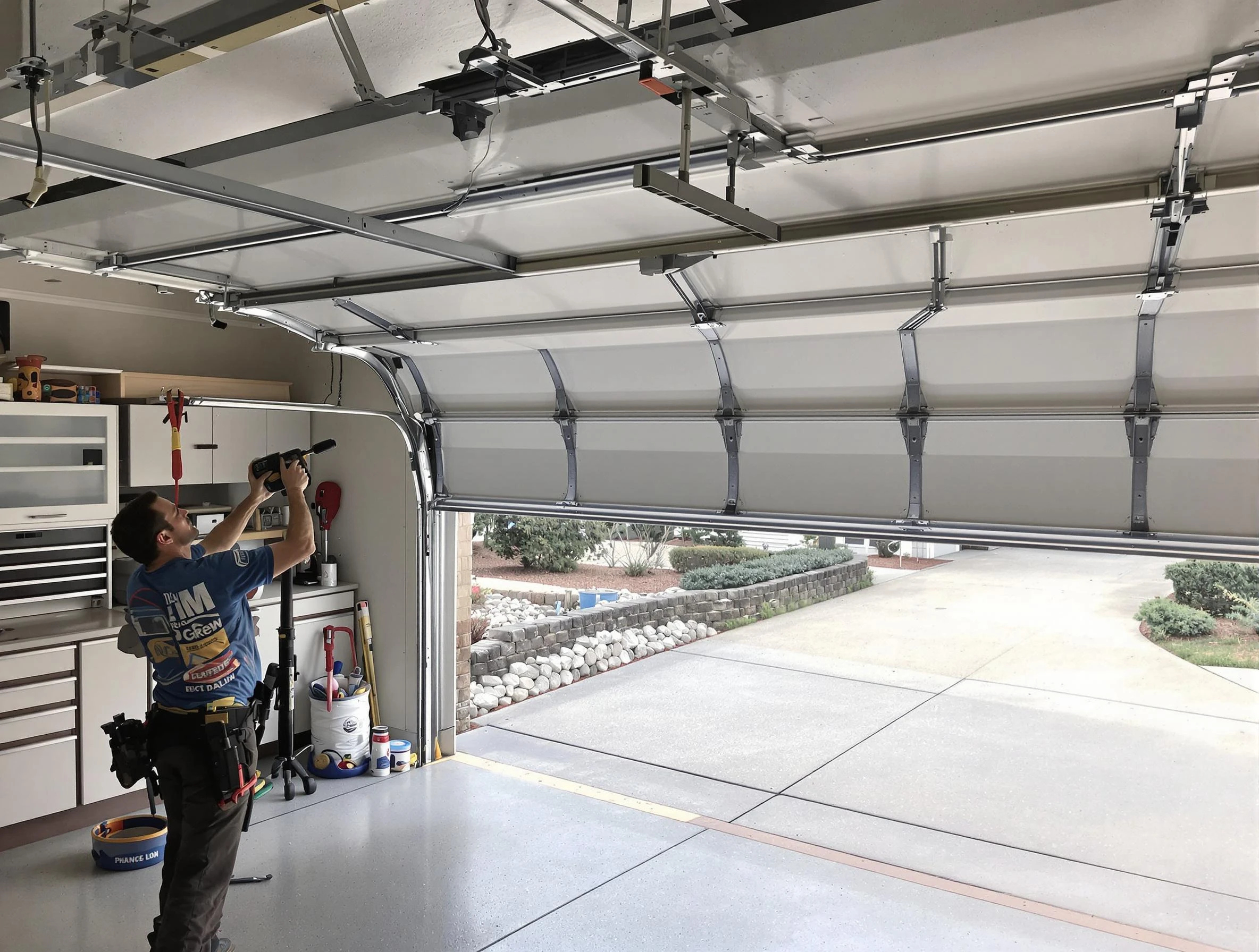 Garage door track repair service by Morris Garage Door Repair in Morris